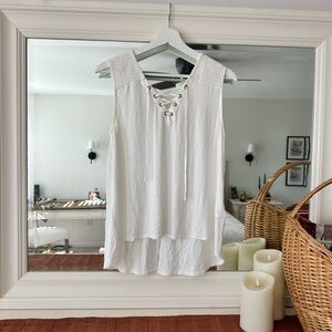 VENUS White Lace-Up Sleeveless Camisole